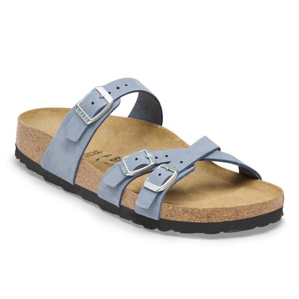 Birkenstock Franca Stone Blue Size 39 US Women's 8 Strappy Slide Sandal